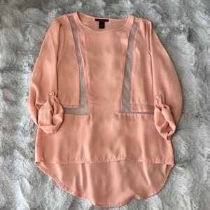 BKE Red Pink & Sheer Top-0322